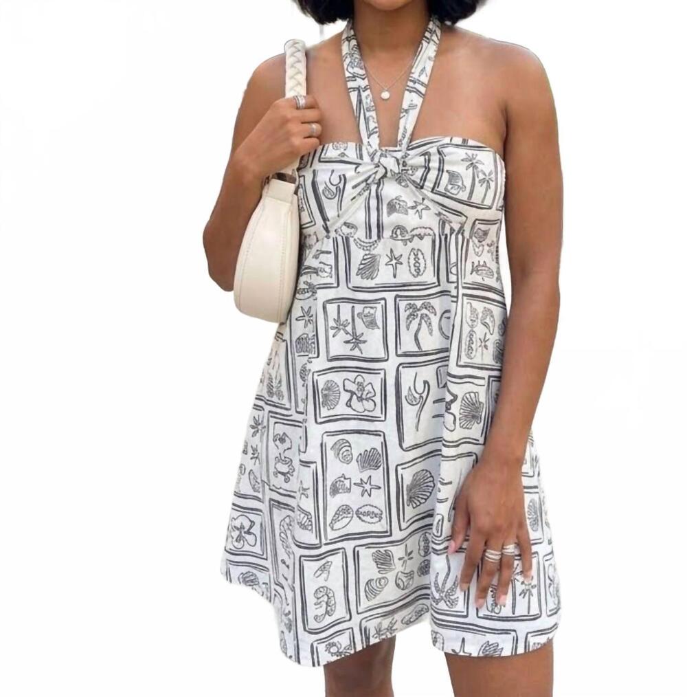 NEW MILLIBON seaside postcard dress in white